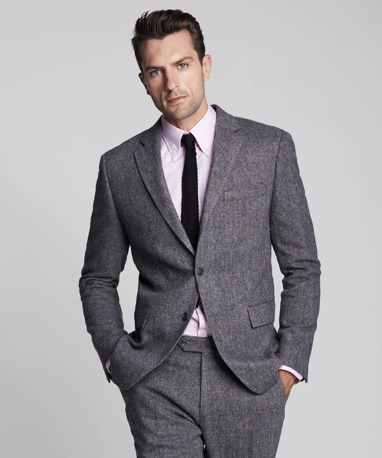 Wool Donegal Sutton Suit in Grey