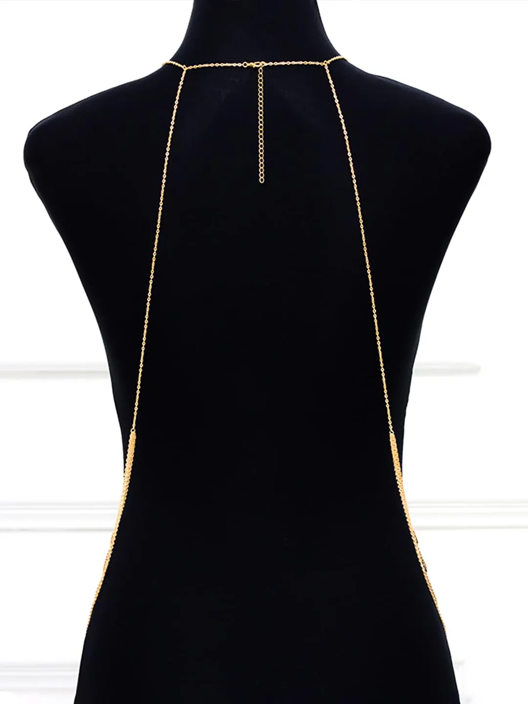 Yellow Chimes Body Chain For Women Layered Gold Tone Elegant Pearl Beaded Body Chain With Neck Chain For Women and Girls